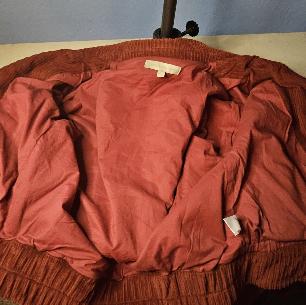 Dance & Marvel Rust Corduroy Jacket Belted with Zipper Womens Size Large - Picture 7 of 8